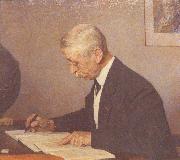 Jan Veth Painting of J.C. Kapteyn at his desk Sweden oil painting artist